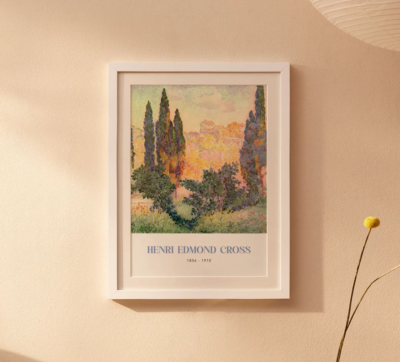 Henri-Edmond Cross Pointillist Zypressenlandschaft Poster von NorwesClub