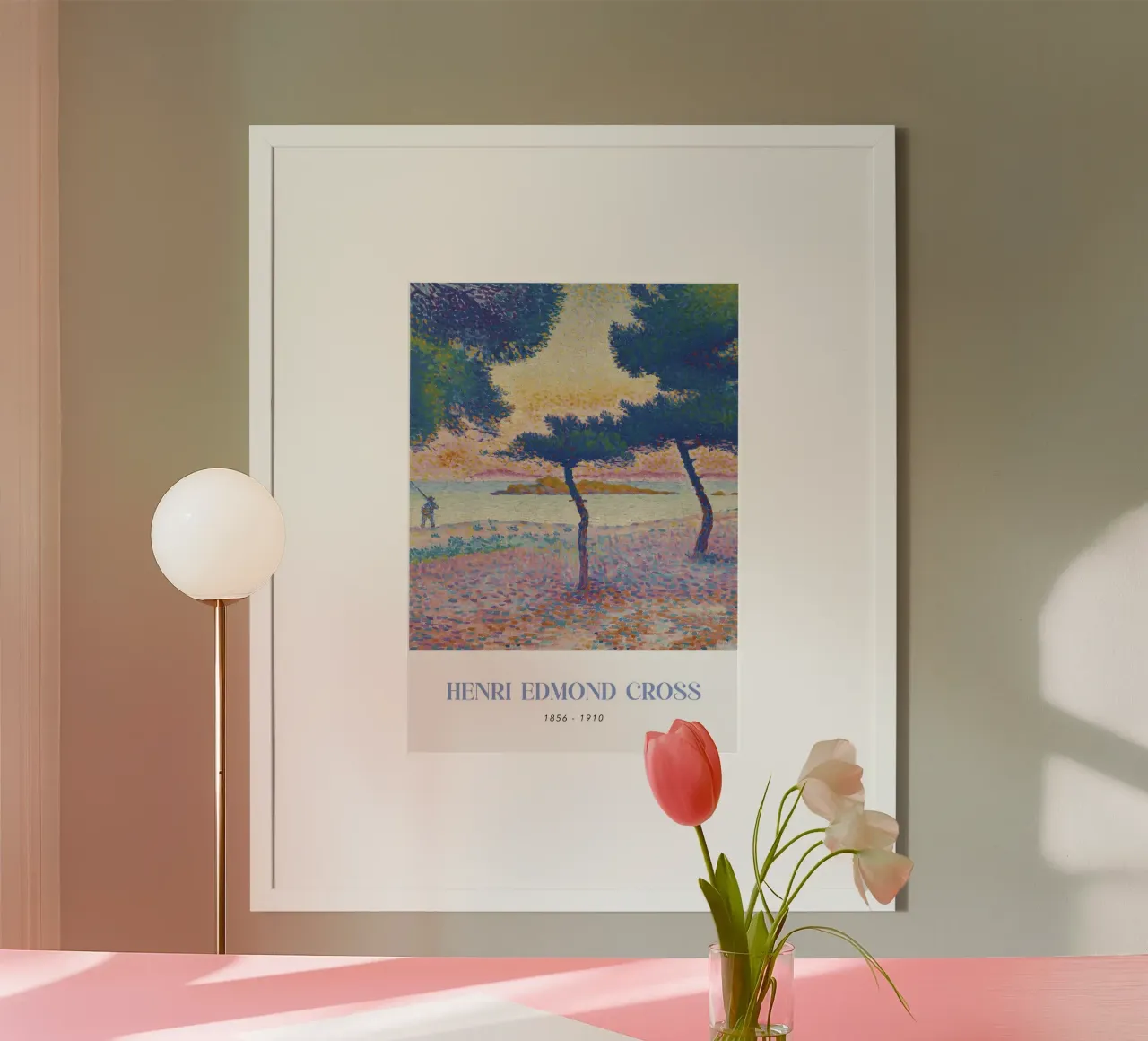 Henri-Edmond Cross Pointillist Saint-Clair Kunst Poster mit Aluminium Rahmen von NorwesClub