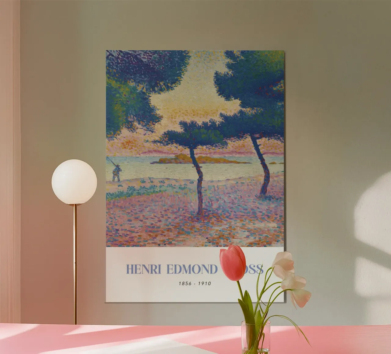Henri-Edmond Cross Pointillist Saint-Clair Kunst Poster mit Aluminium Rahmen von NorwesClub