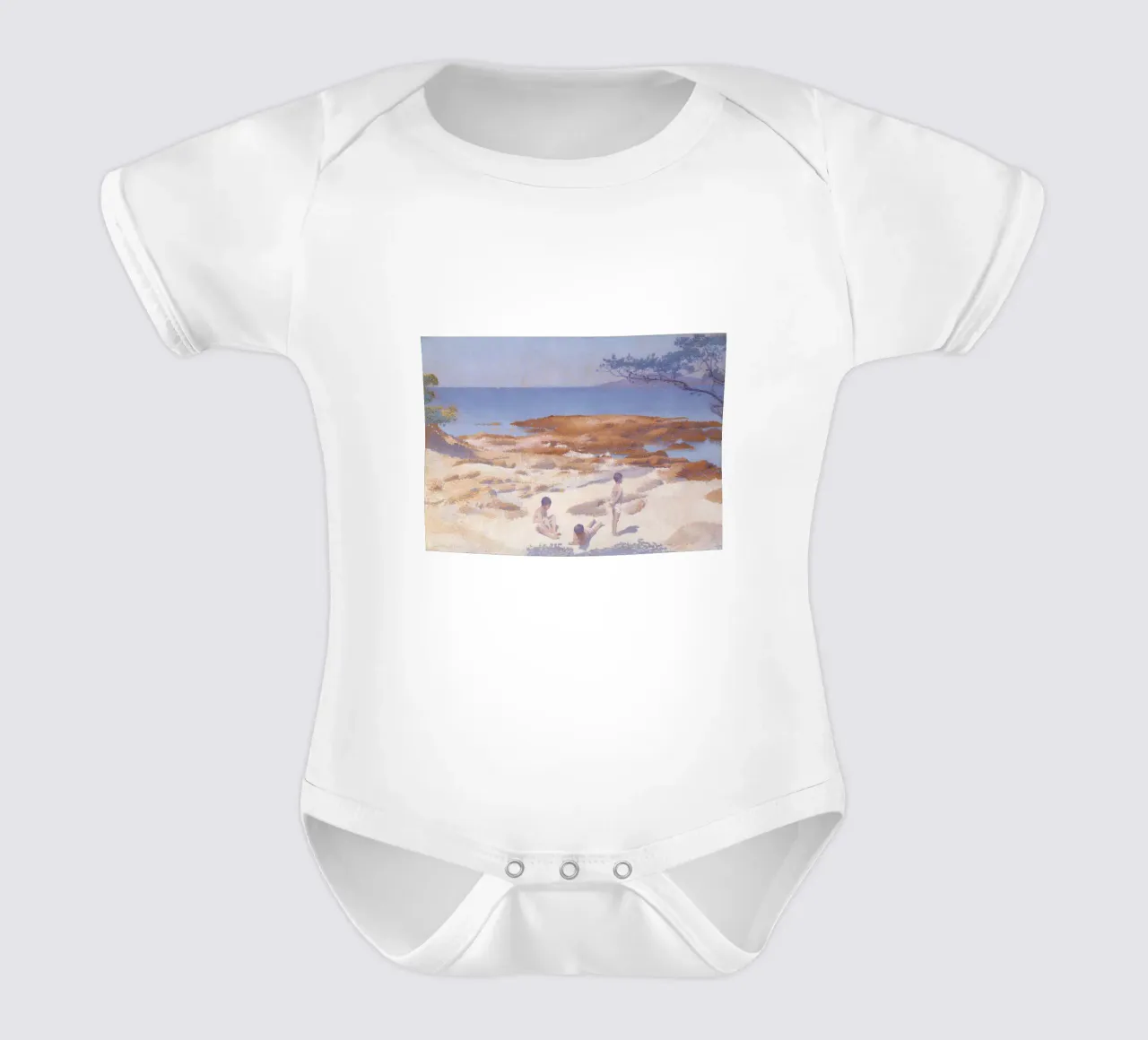 Henri-Edmond Cross Pointillist Spiaggia di Cabasson body neonato maniche corte da NorwesClub