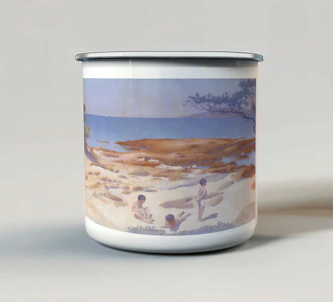 Henri-Edmond Cross Pointillist Cabasson Strand emaille mok van NorwesClub