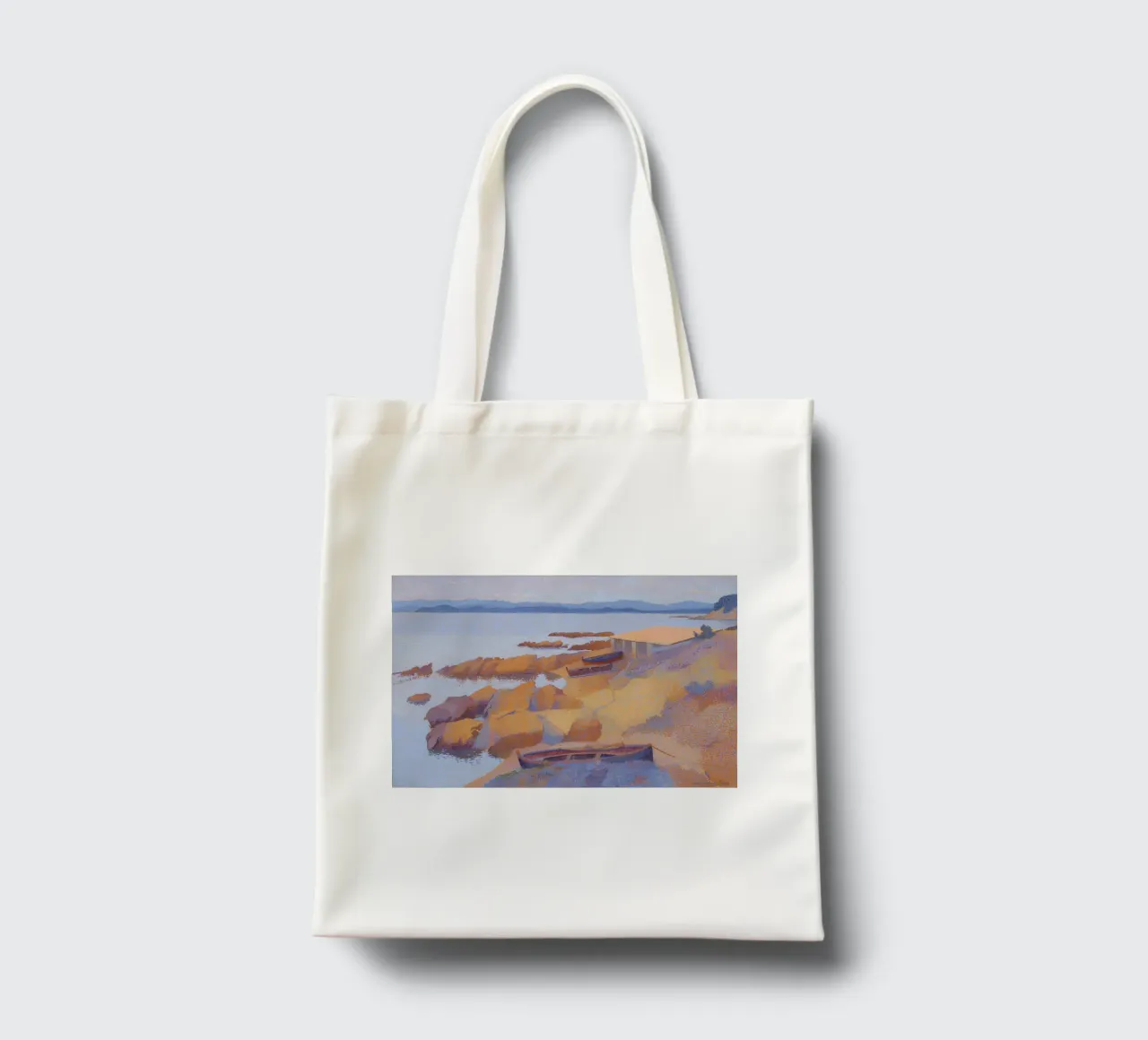 Henri-Edmond Cross Pointillist Antibes Calanque borsa in juta da NorwesClub