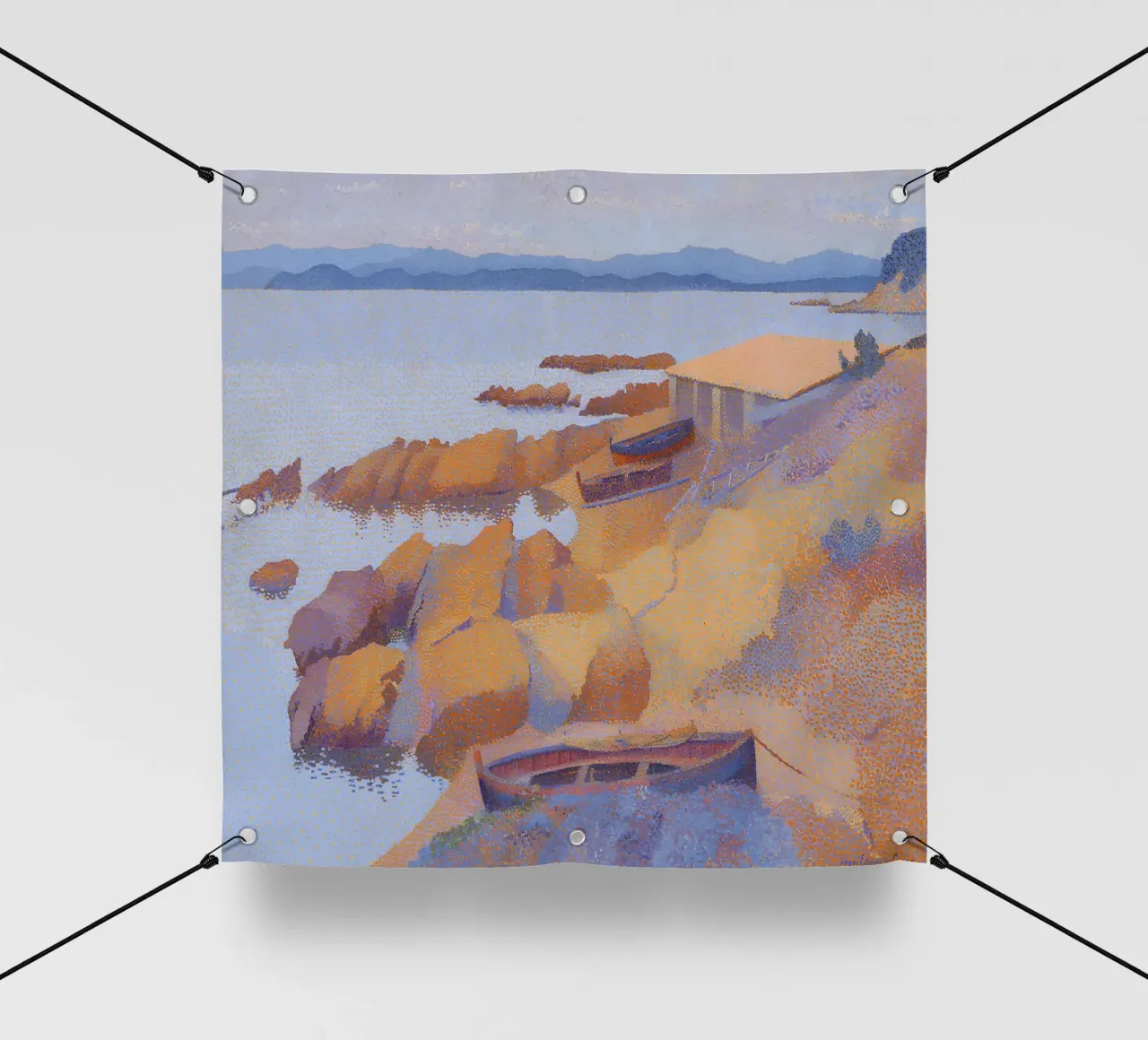 Henri-Edmond Cross Pointillist Antibes Calanque telo in pvc da NorwesClub