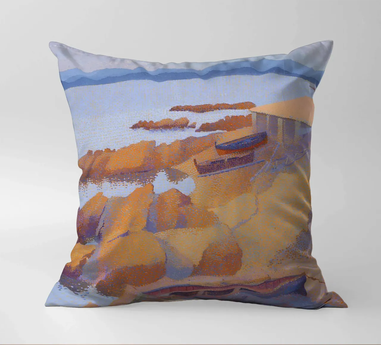 Henri-Edmond Cross Pointillist Antibes Calanque cuscino da NorwesClub