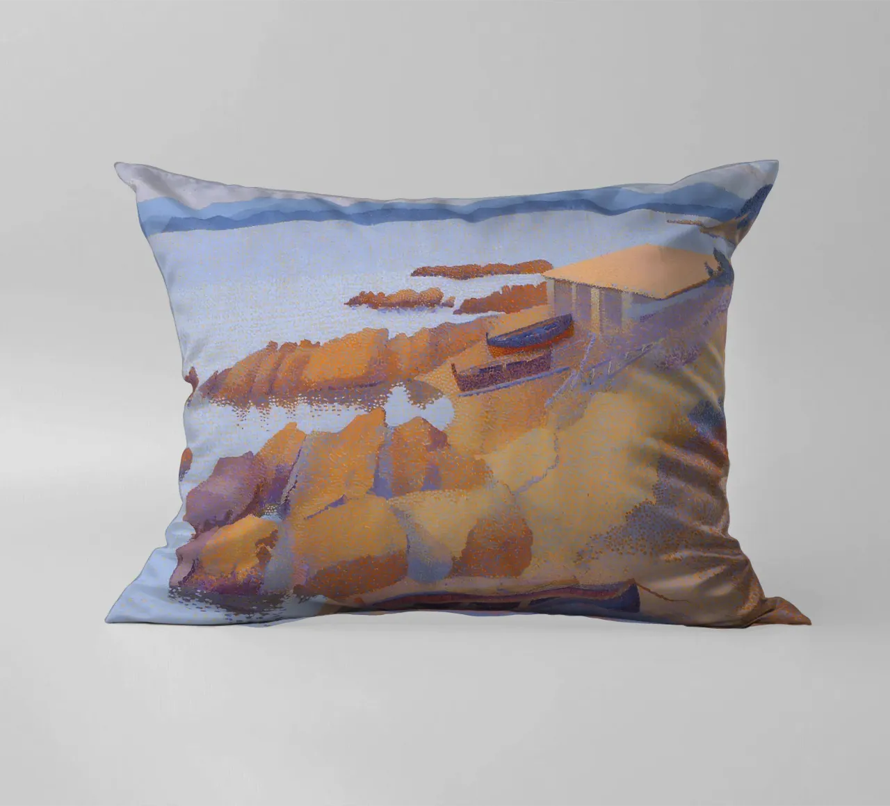 Henri-Edmond Cross Pointillist Antibes Calanque cuscino da NorwesClub