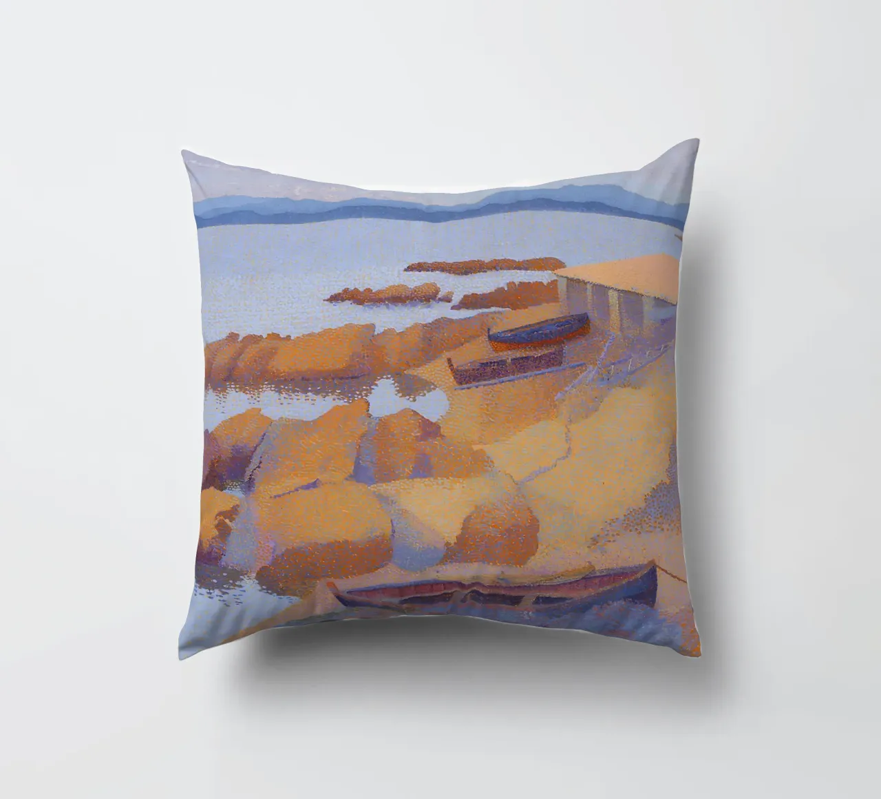 Henri-Edmond Cross Pointillist Antibes Calanque cuscino da NorwesClub