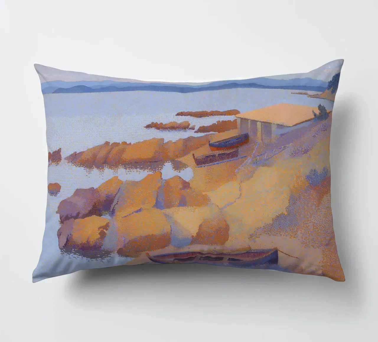 Henri-Edmond Cross Pointillist Antibes Calanque cuscino da NorwesClub