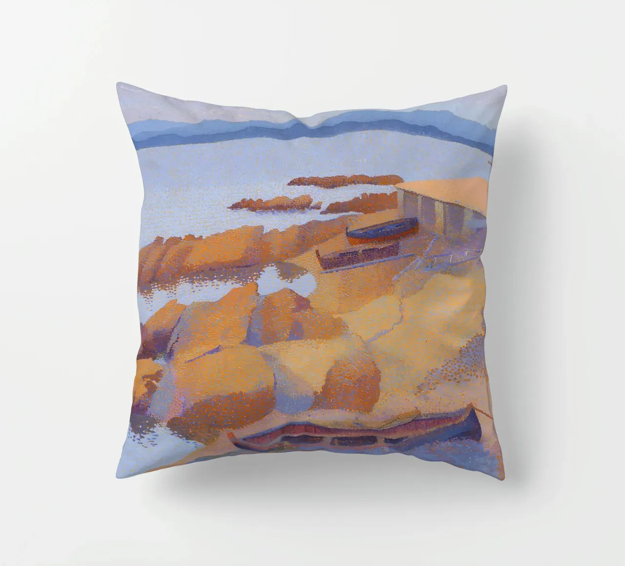 Henri-Edmond Cross Pointillist Antibes Calanque cuscino da NorwesClub