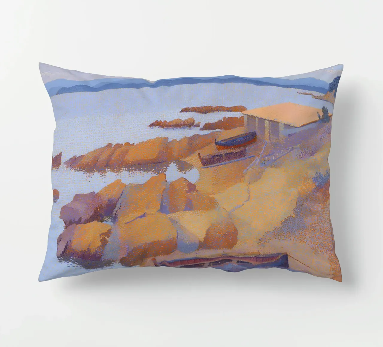 Henri-Edmond Cross Pointillist Antibes Calanque cuscino da NorwesClub