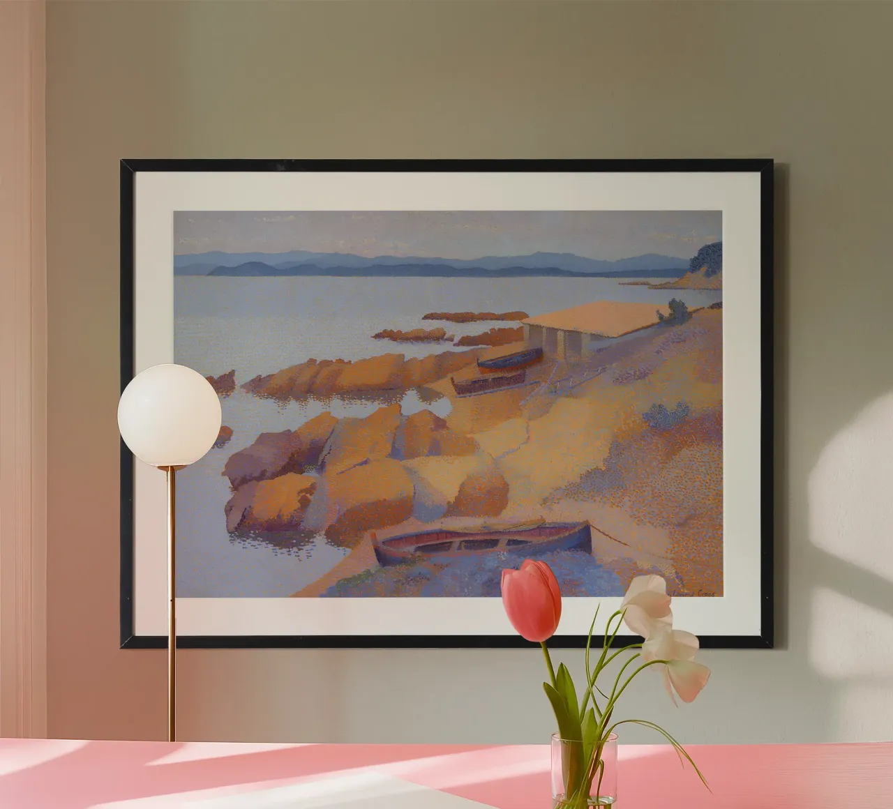 Henri-Edmond Cross Pointillist Antibes Calanque carta hahnemühle da NorwesClub