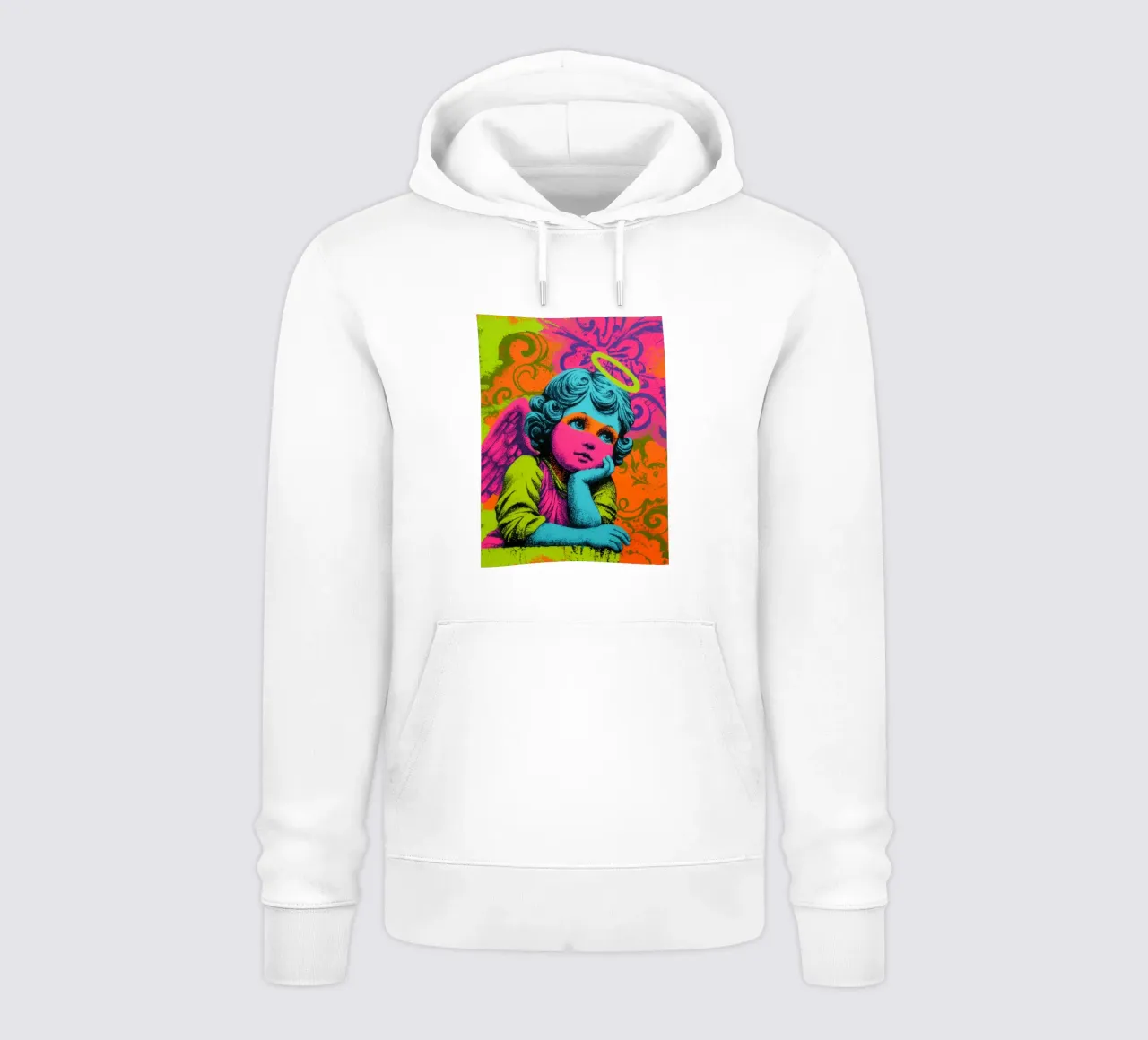 Happy angel message hoodie by Carinaprint