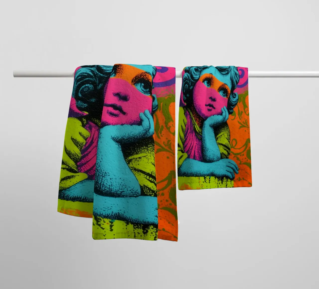 Message d'ange joyeux serviette de bain de Carinaprint