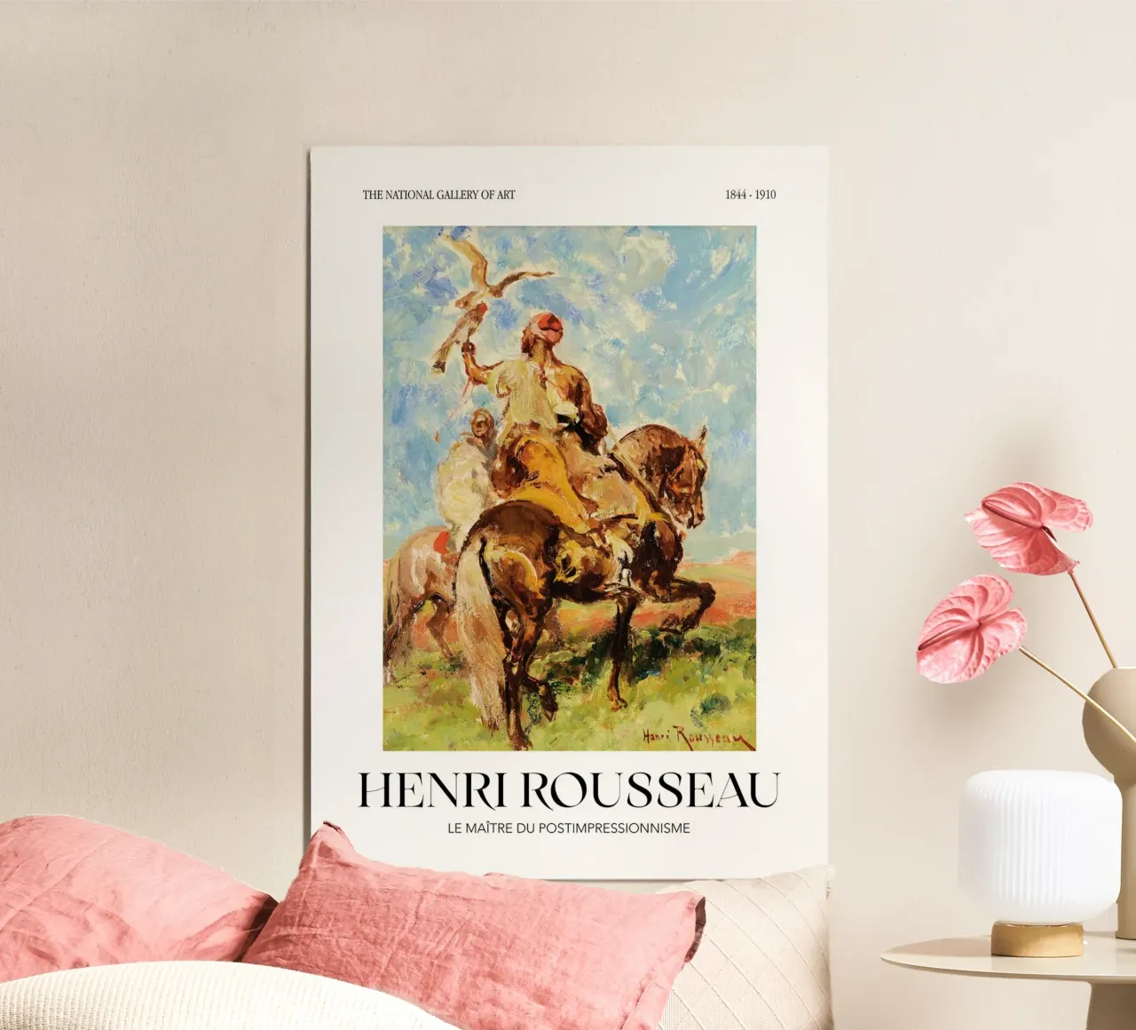 Henri Rousseau Post-Impressionist Falconer Art Poster von NorwesClub