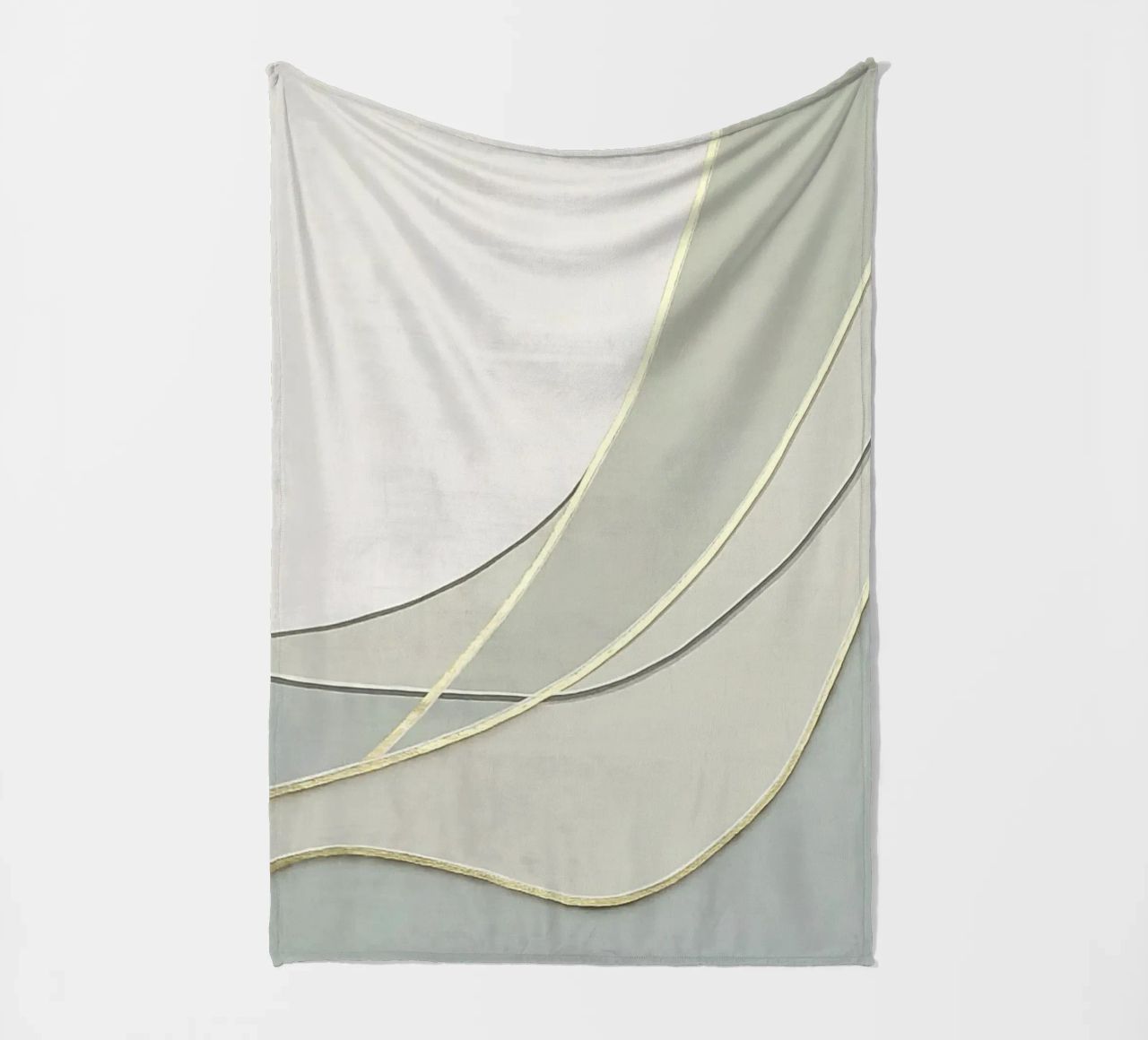 Morbide curve astratte con linee dorate coperta in pile da Artbyvo
