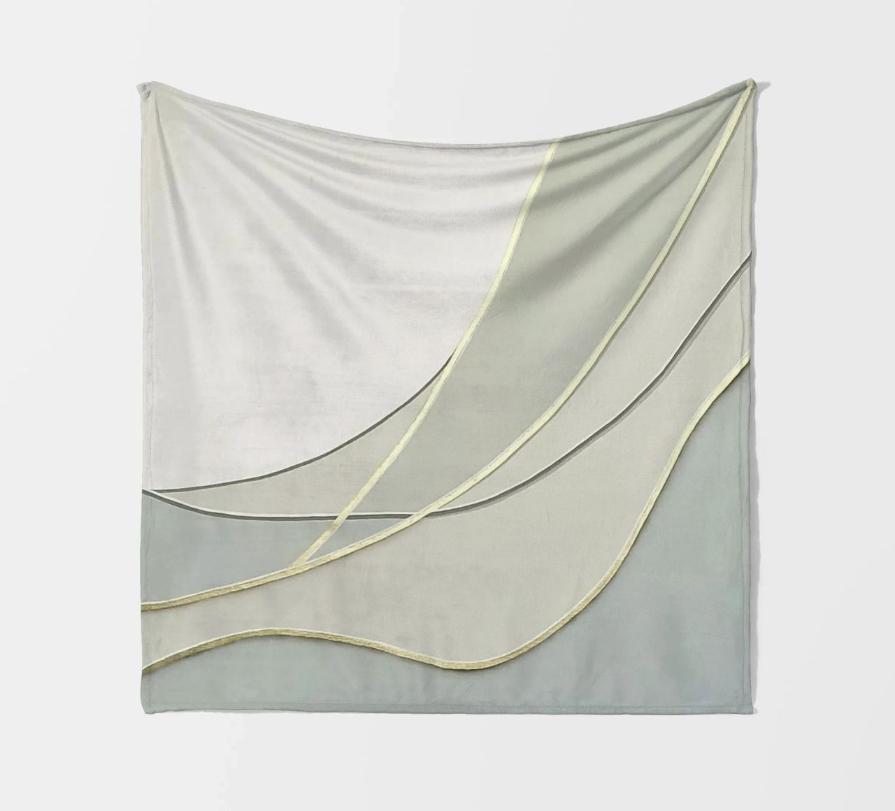 Morbide curve astratte con linee dorate coperta in pile da Artbyvo