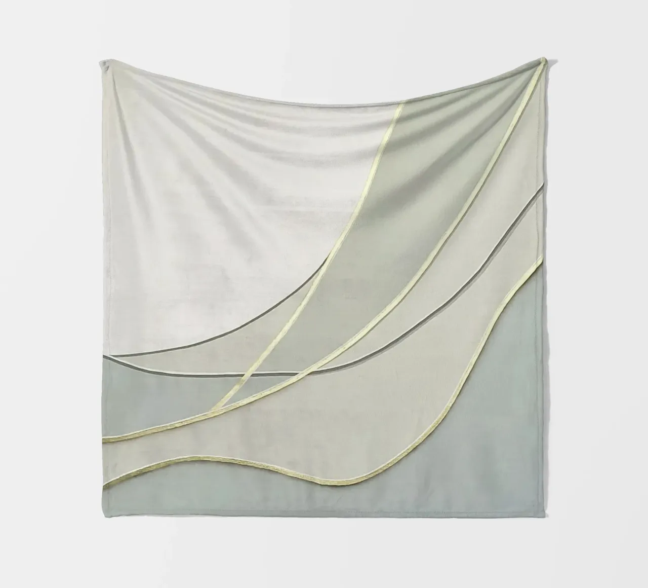 Weiche abstrakte Kurven mit goldenen Linien Fleecedecke von Artbyvo