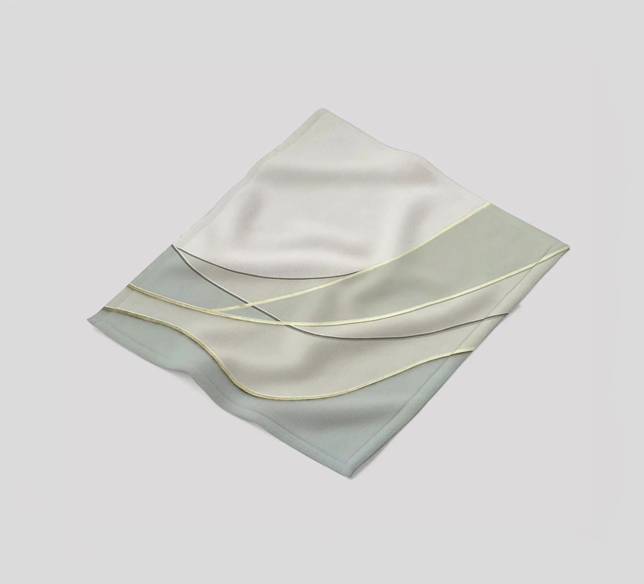 Morbide curve astratte con linee dorate coperta in pile da Artbyvo