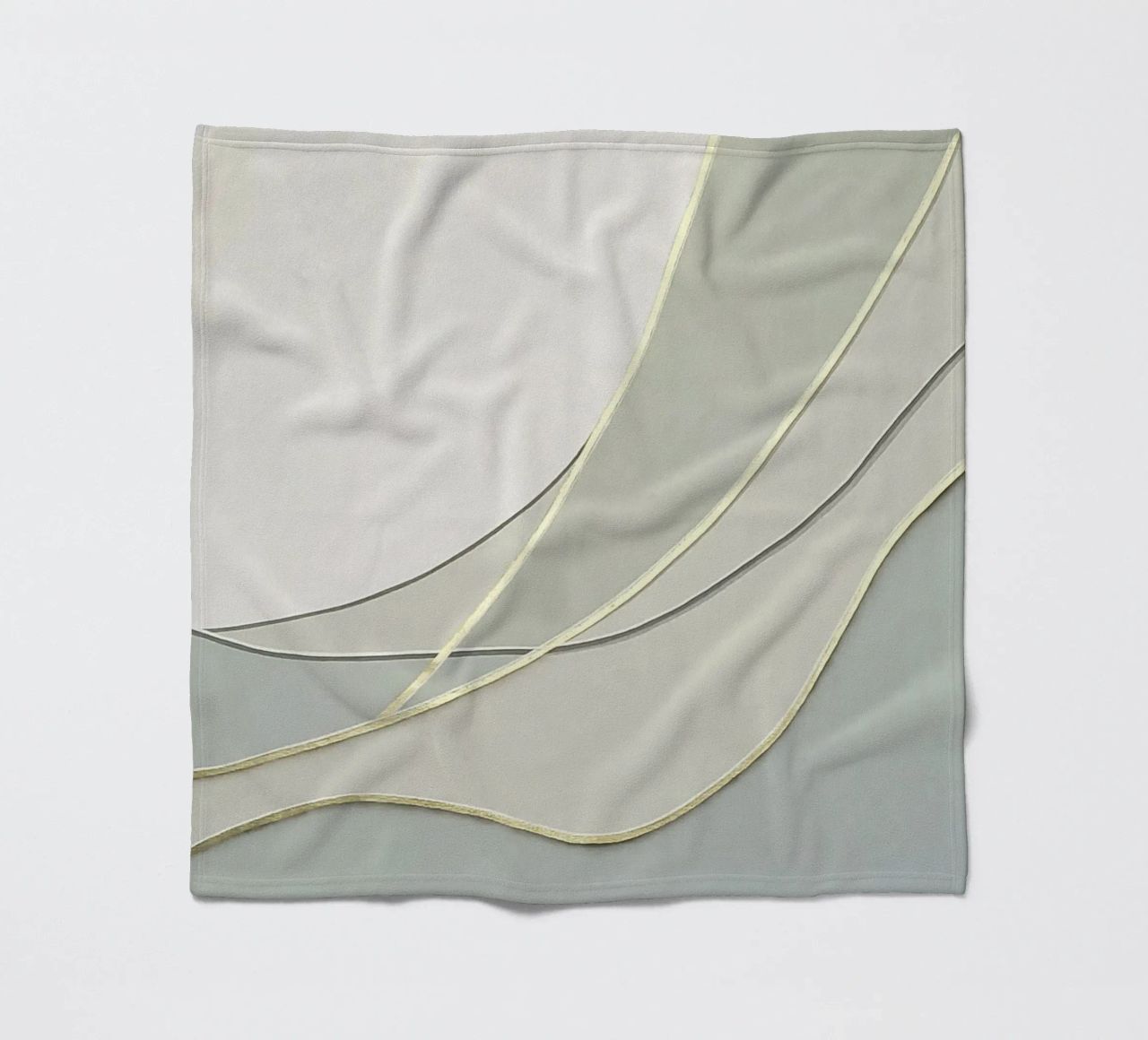 Morbide curve astratte con linee dorate coperta in pile da Artbyvo
