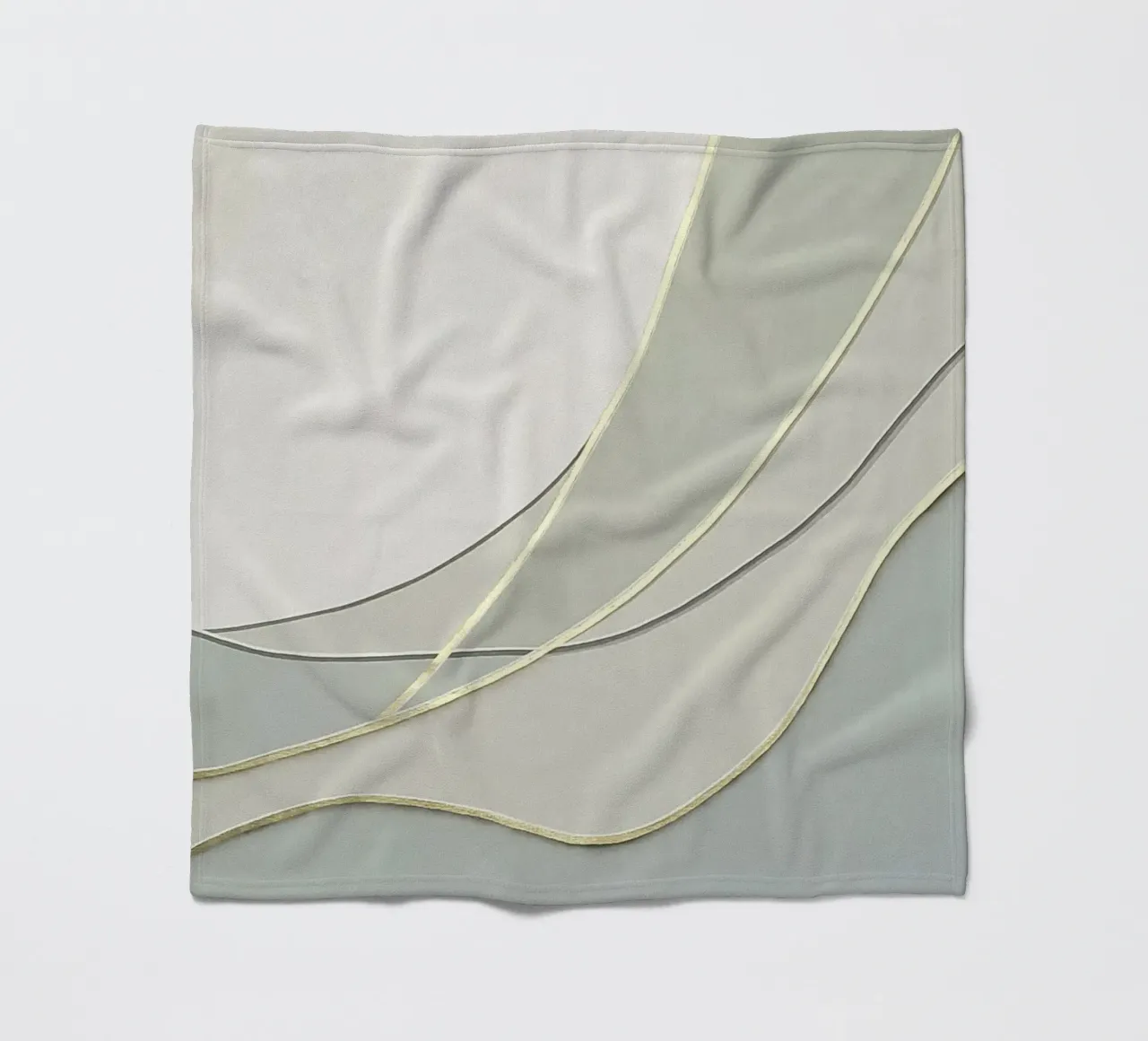 Zachte abstracte curven met gouden lijnen fleecedeken van Artbyvo