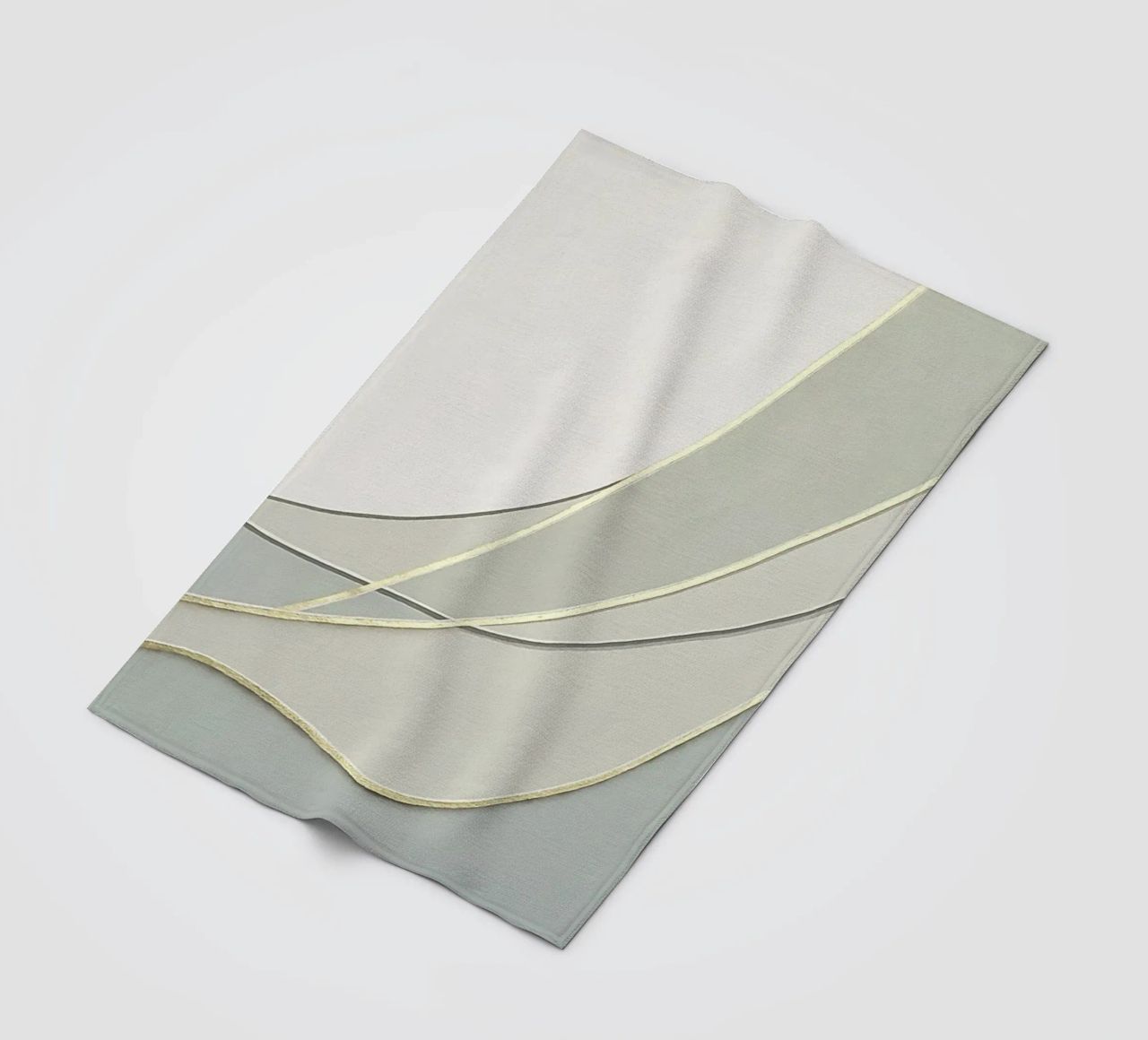 Morbide curve astratte con linee dorate coperta in pile da Artbyvo