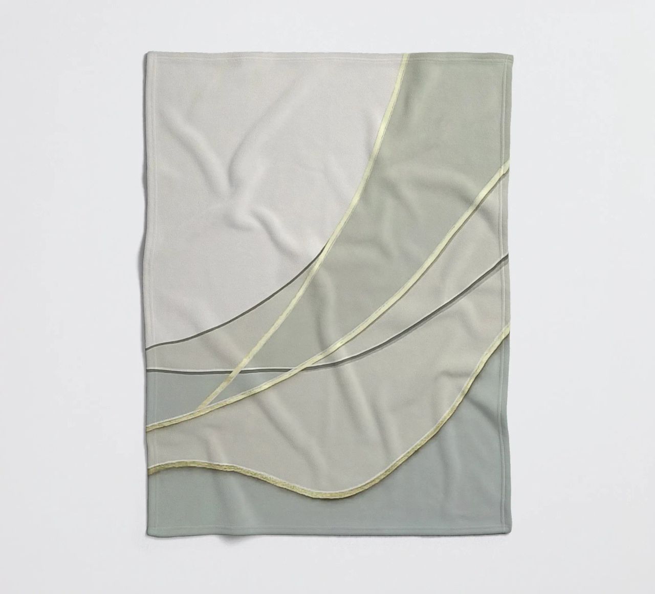 Morbide curve astratte con linee dorate coperta in pile da Artbyvo