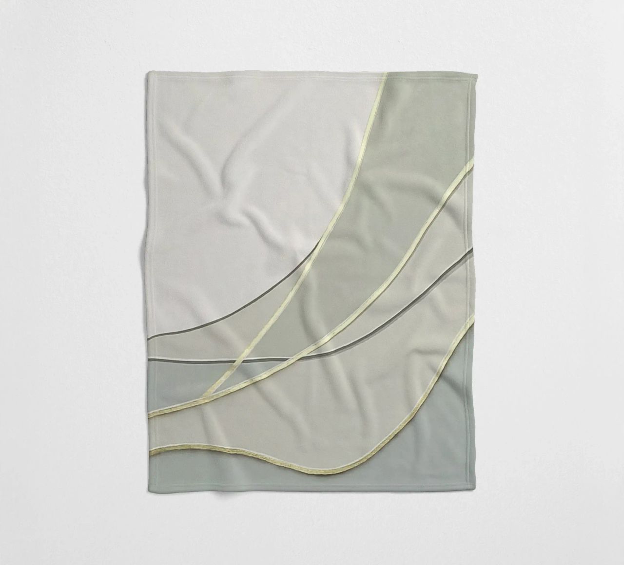 Morbide curve astratte con linee dorate coperta in pile da Artbyvo