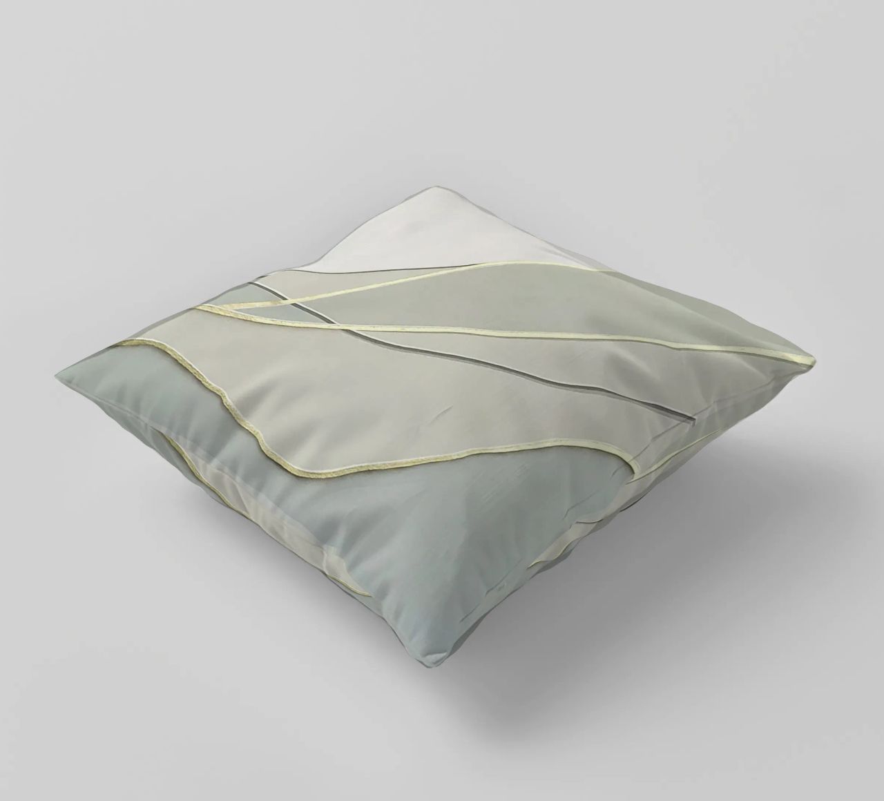 Morbide curve astratte con linee dorate cuscino da Artbyvo