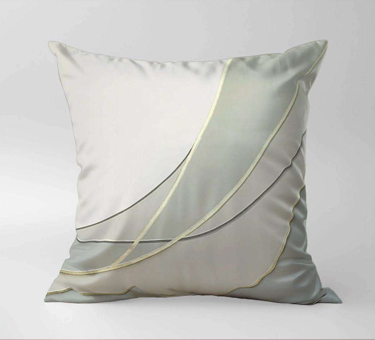 Morbide curve astratte con linee dorate cuscino da Artbyvo
