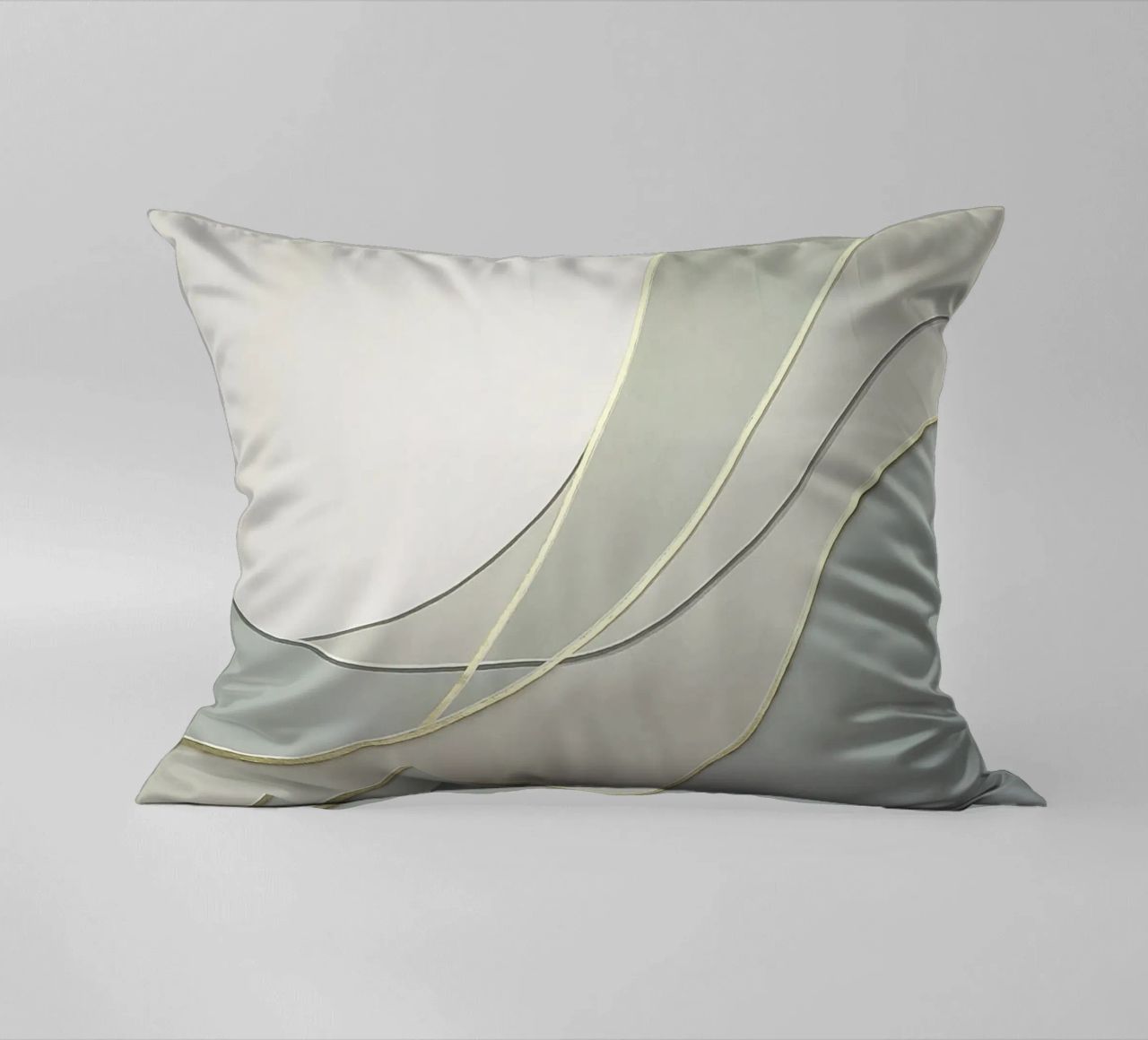 Morbide curve astratte con linee dorate cuscino da Artbyvo