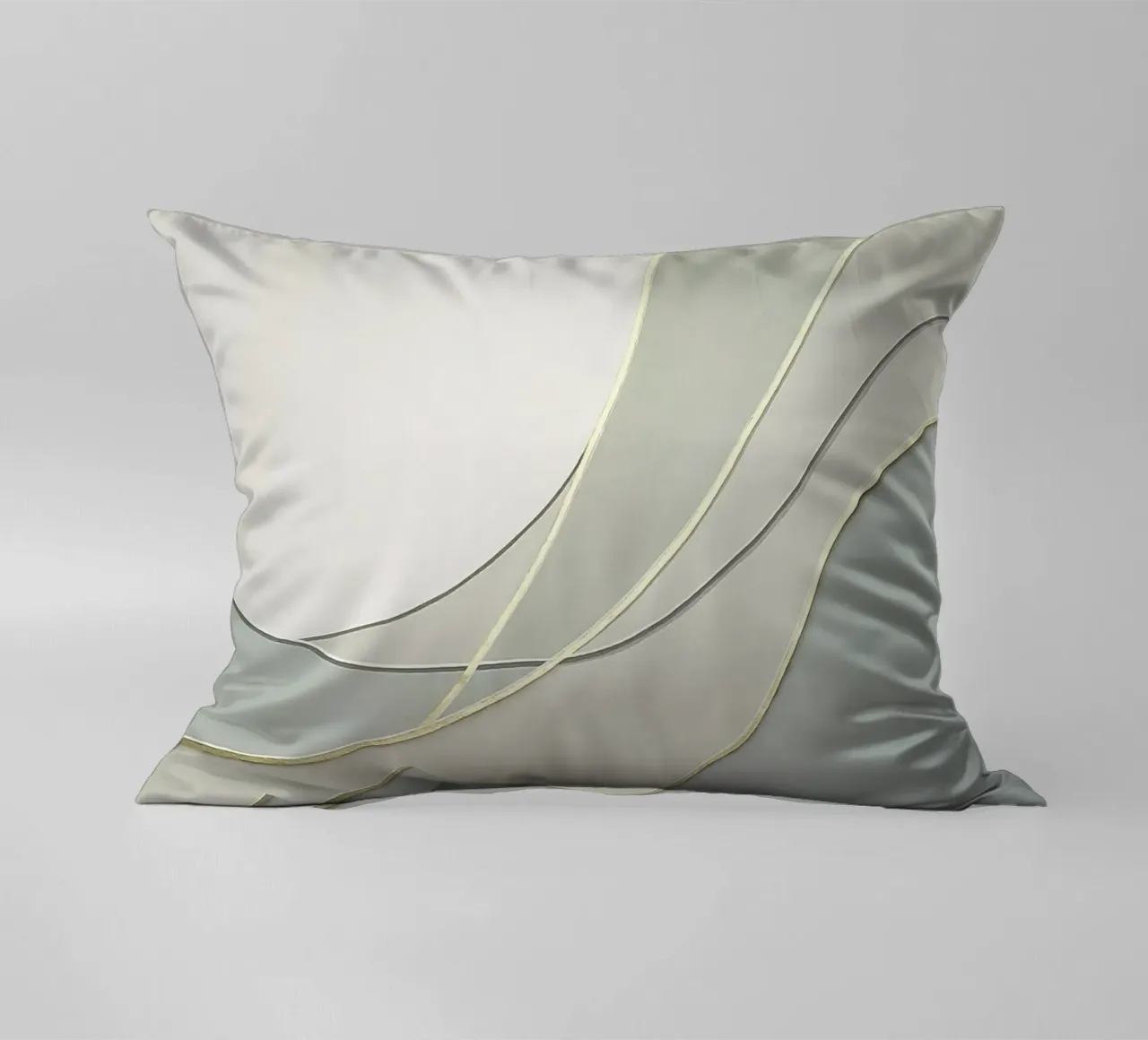 Courbes abstraites douces avec lignes dorées coussin de Artbyvo