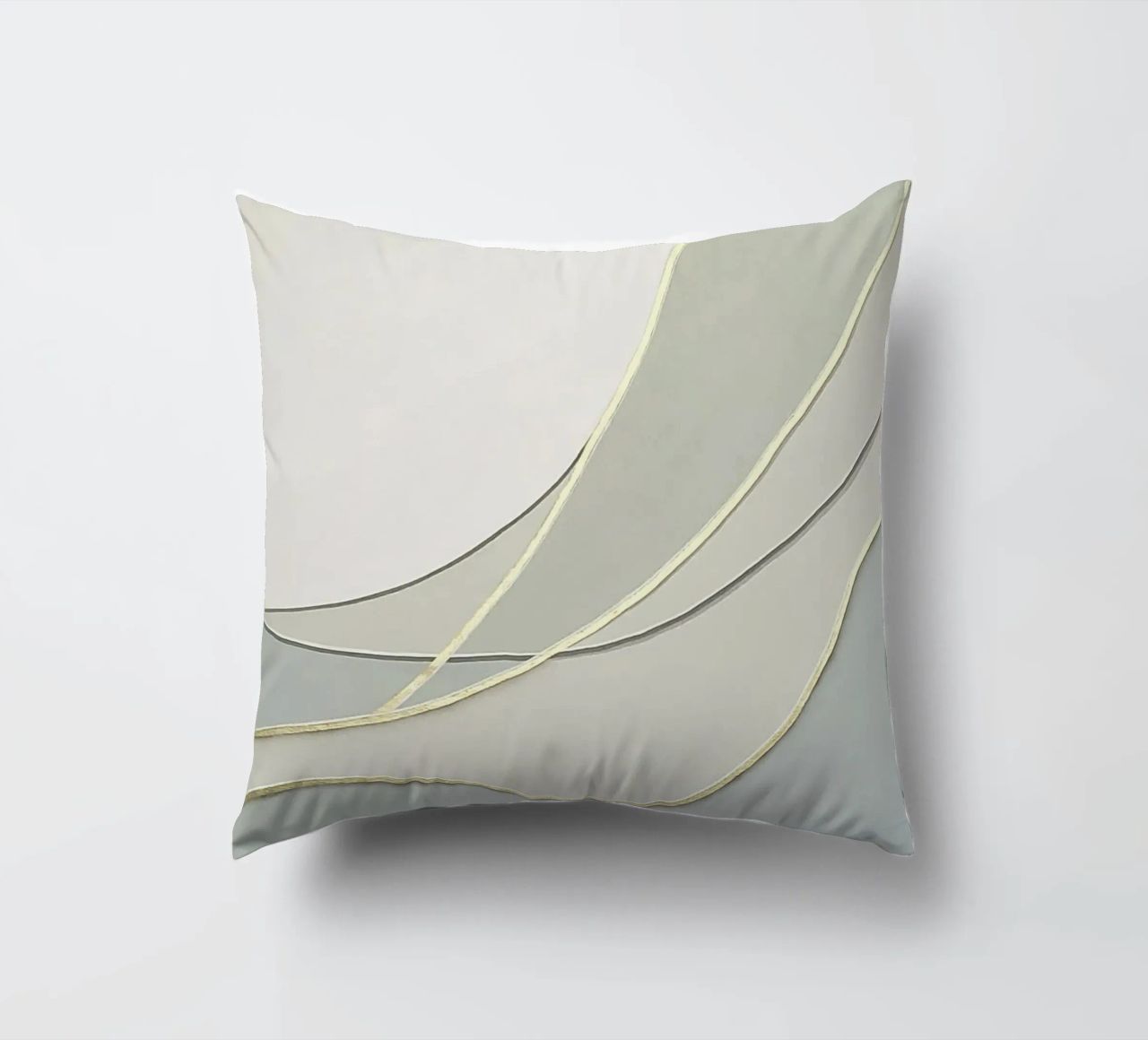 Morbide curve astratte con linee dorate cuscino da Artbyvo