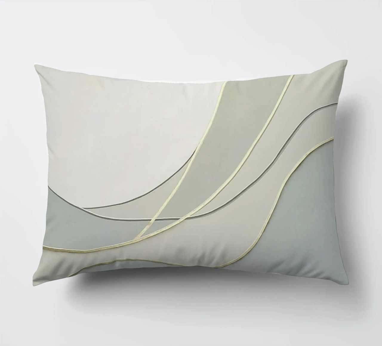 Morbide curve astratte con linee dorate cuscino da Artbyvo