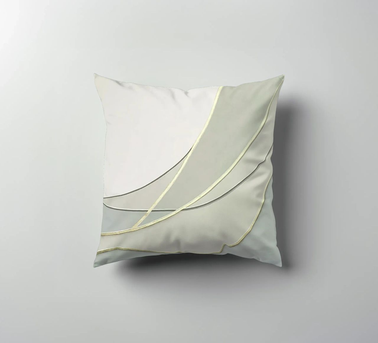 Morbide curve astratte con linee dorate cuscino da Artbyvo