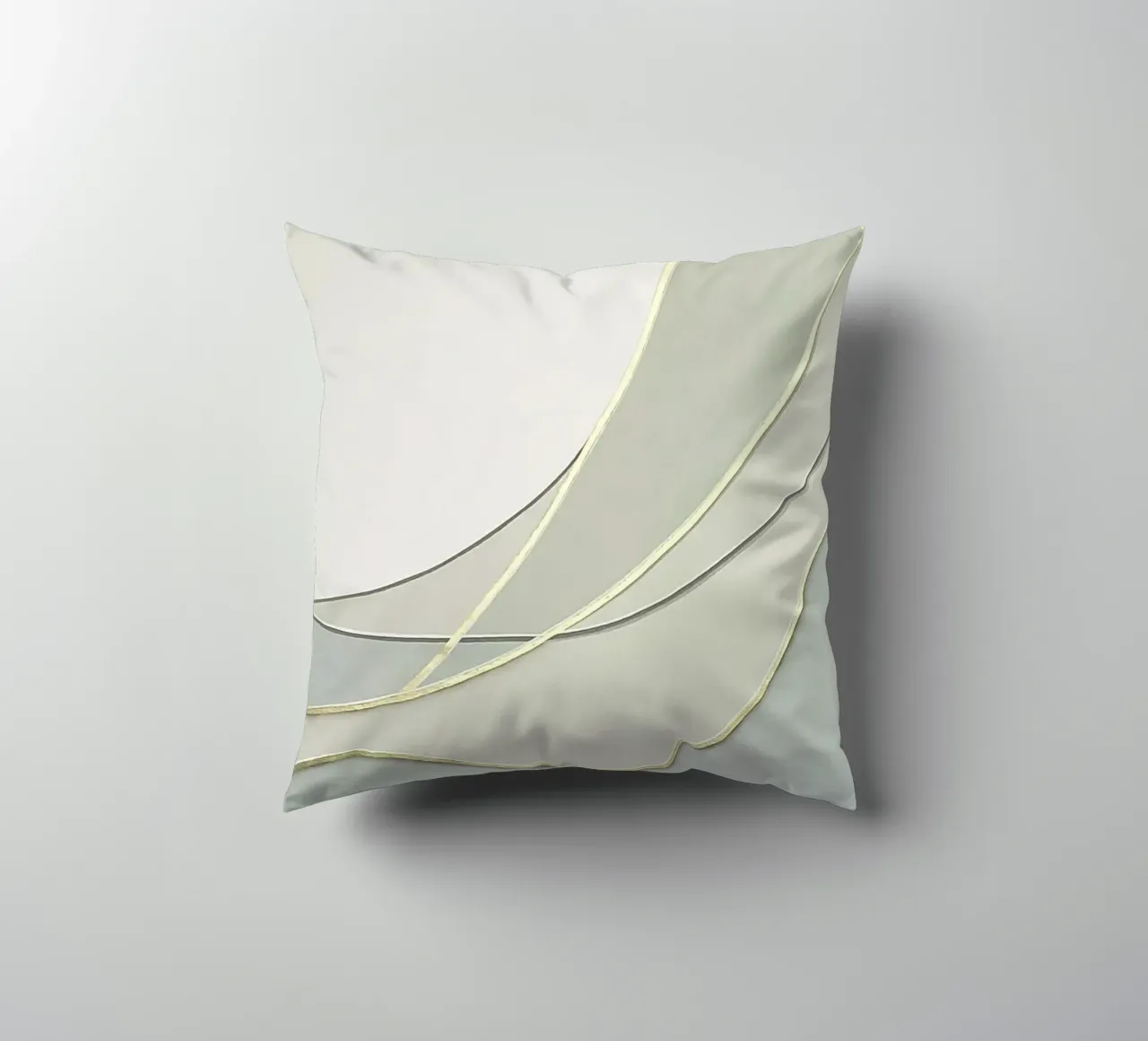 Courbes abstraites douces avec lignes dorées coussin de Artbyvo