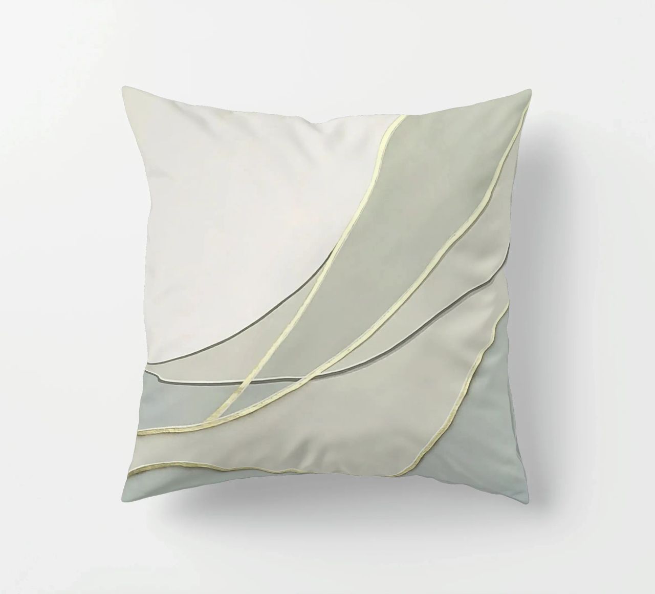 Morbide curve astratte con linee dorate cuscino da Artbyvo