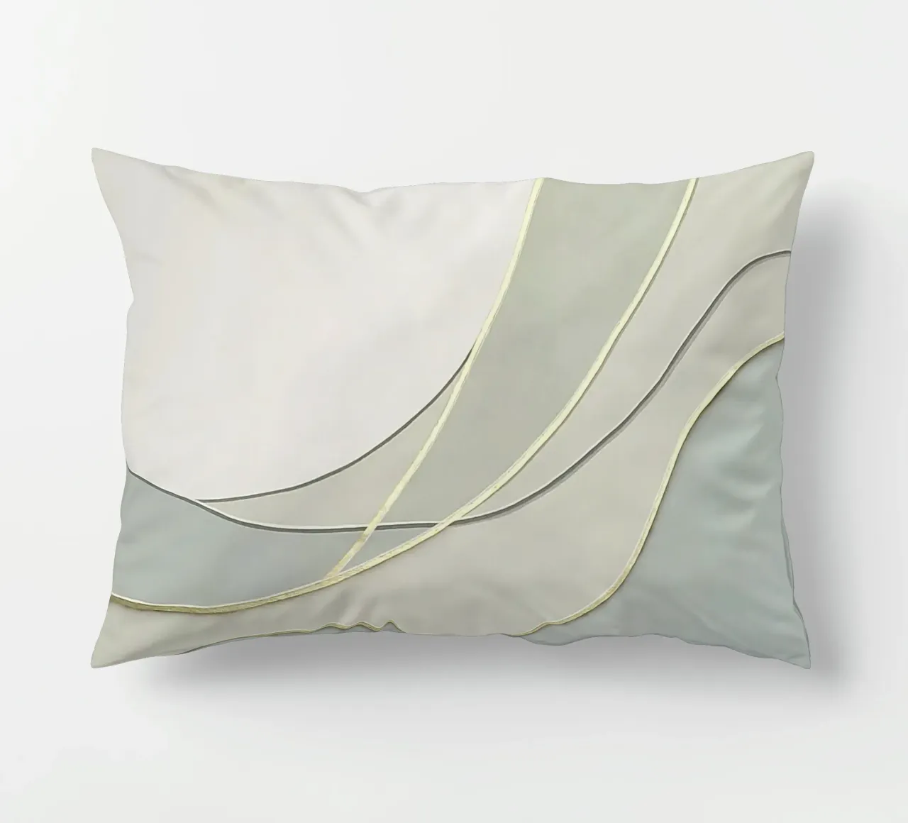 Courbes abstraites douces avec lignes dorées coussin de Artbyvo