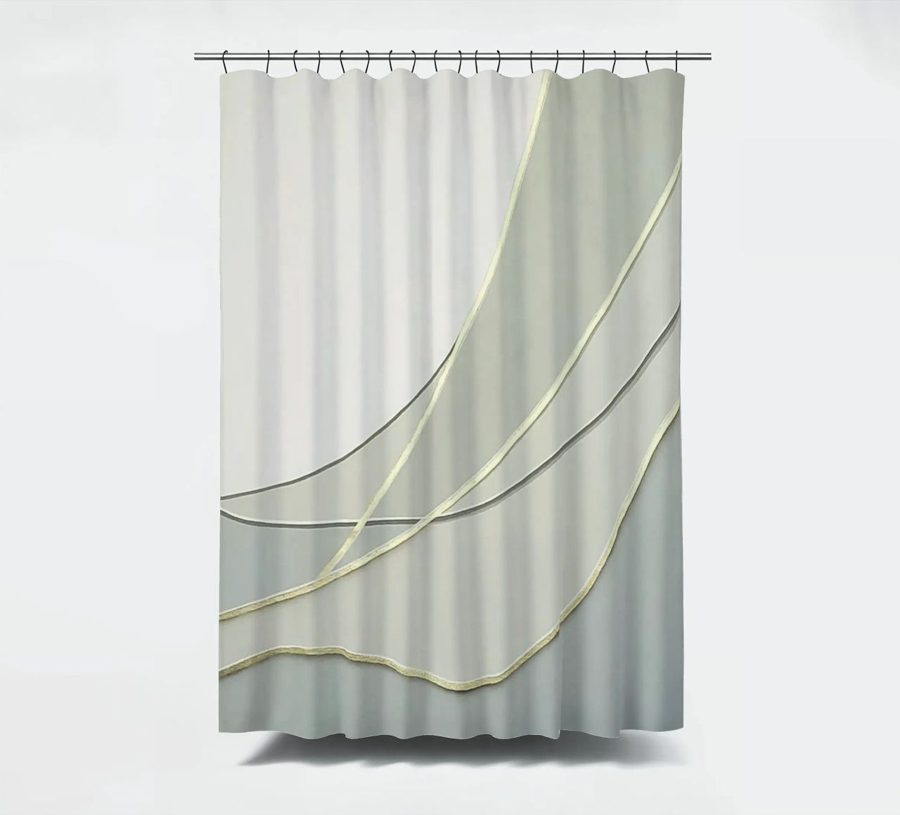 Morbide curve astratte con linee dorate tenda da doccia da Artbyvo