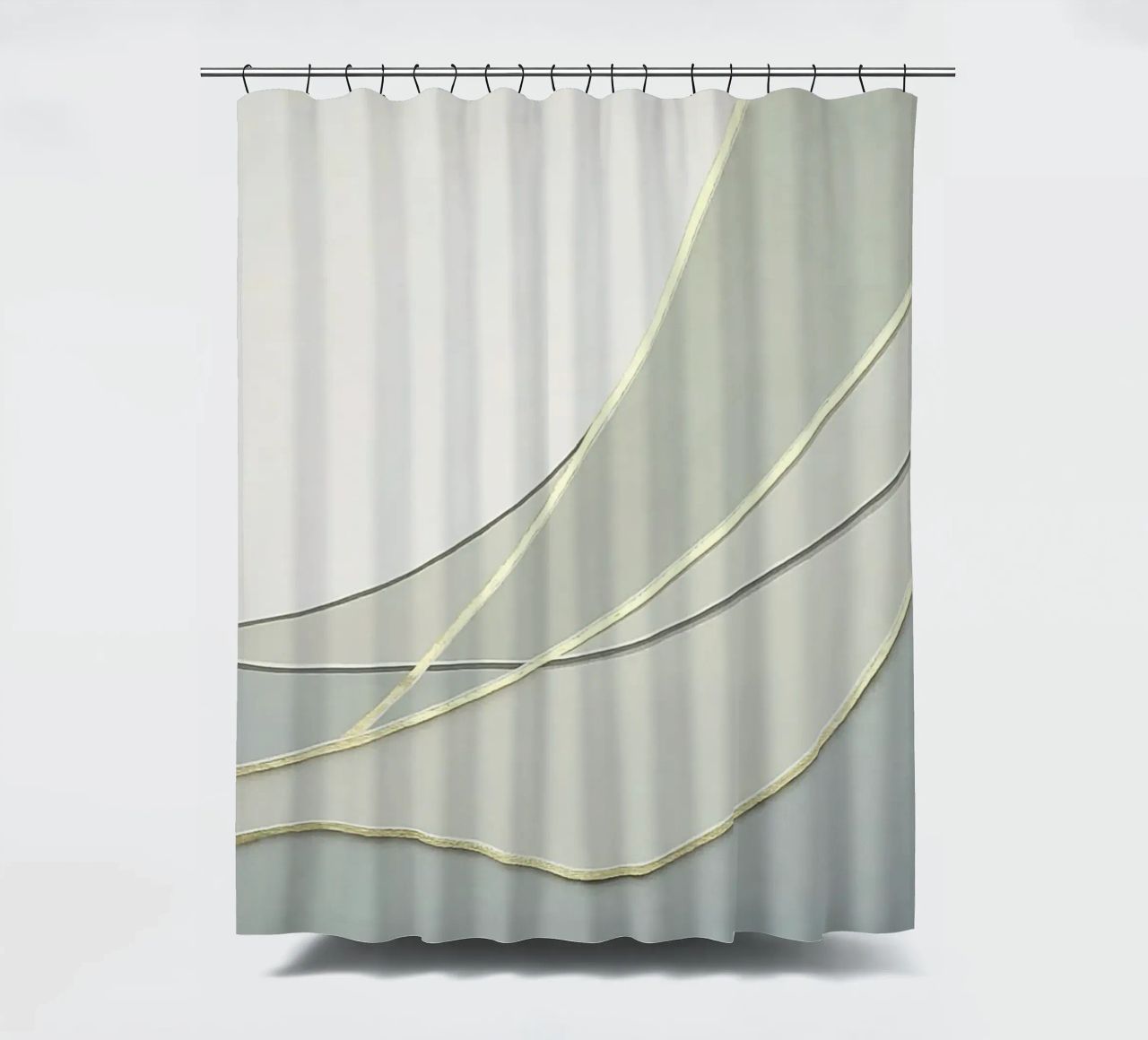 Morbide curve astratte con linee dorate tenda da doccia da Artbyvo