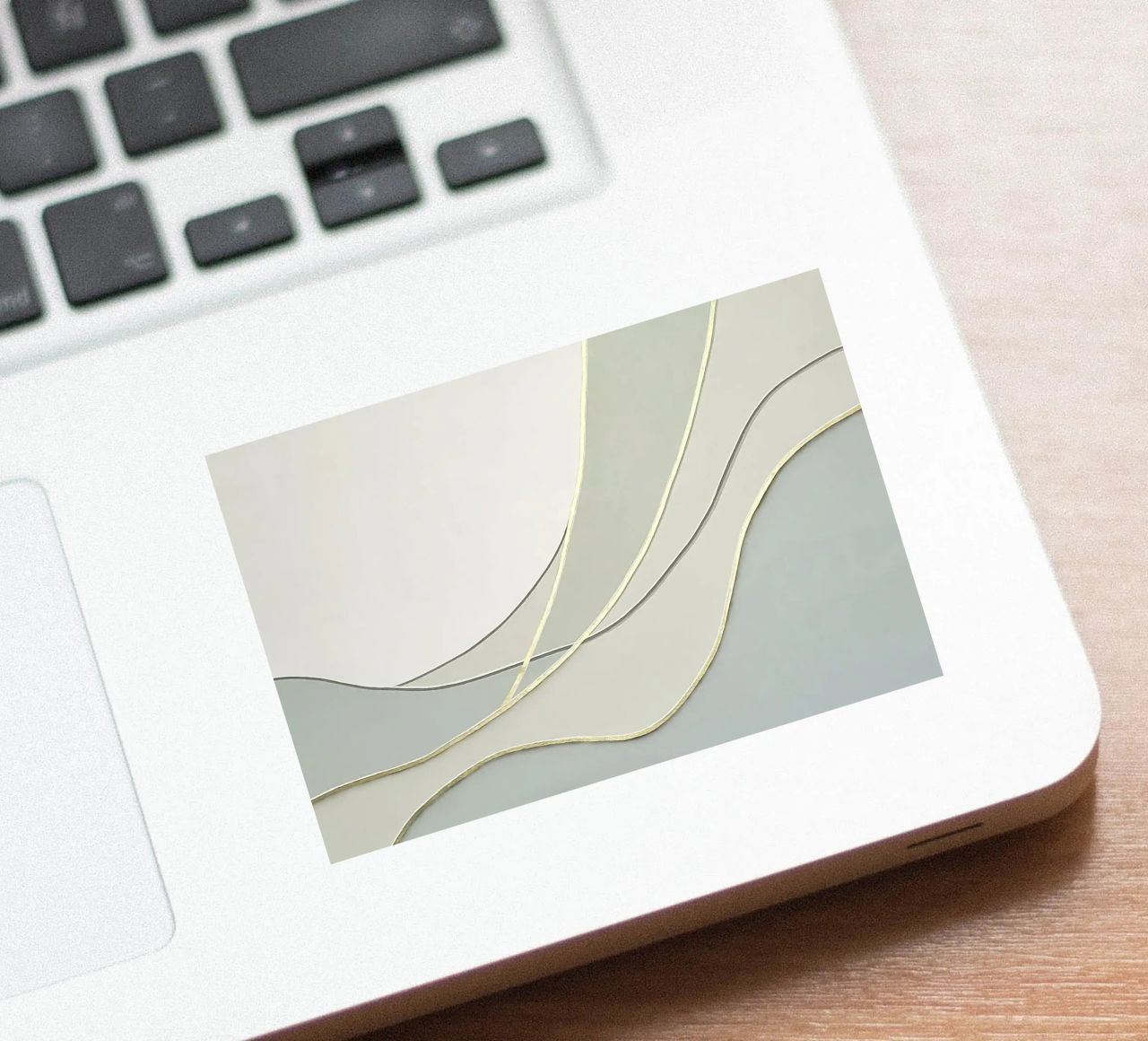 Morbide curve astratte con linee dorate adesivo da Artbyvo
