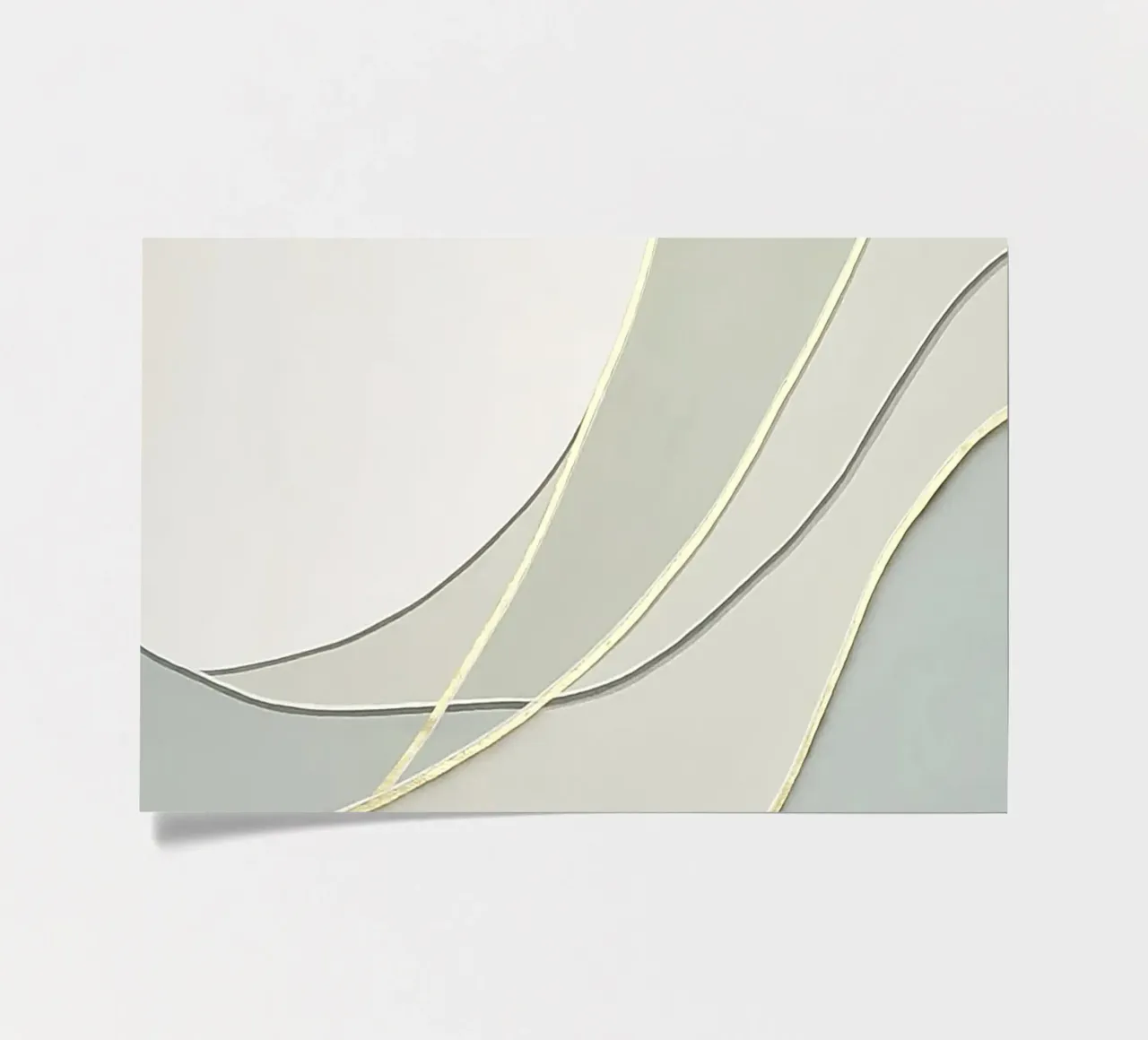 Morbide curve astratte con linee dorate foglio adesivo da Artbyvo