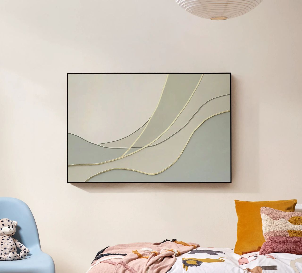 Morbide curve astratte con linee dorate plexiglass da Artbyvo