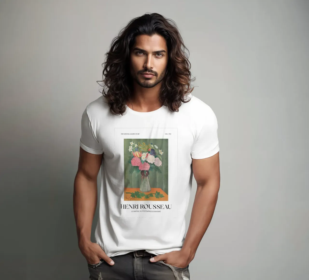 Henri Rousseau Natura morta floreale post-impressionista t-shirt da NorwesClub