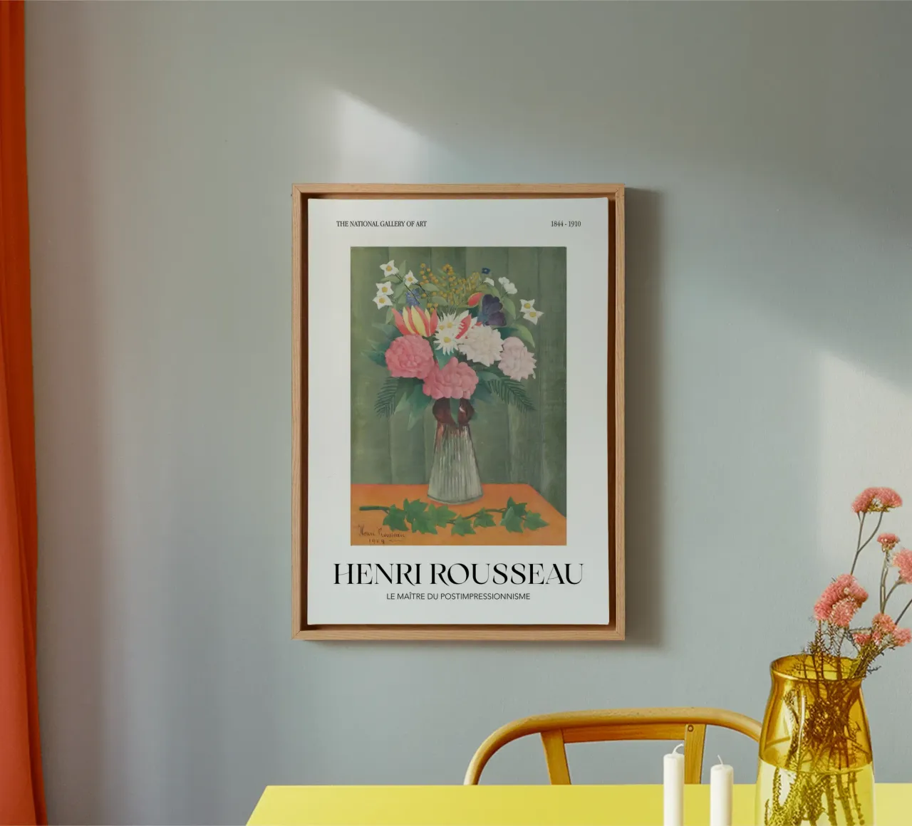 Henri Rousseau Post-Impressionistisch Bloemstilleven canvas met Baklijst van NorwesClub