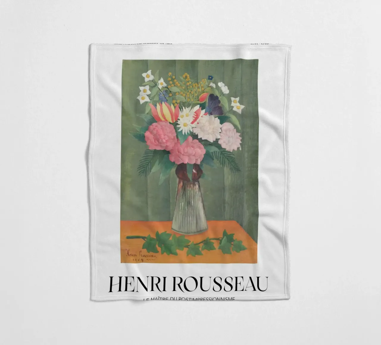 Henri Rousseau Natura morta floreale post-impressionista coperta in pile da NorwesClub