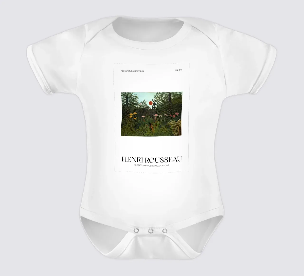 Henri Rousseau Post-Impressionist Jungle Scene short-sleeve baby romper by NorwesClub