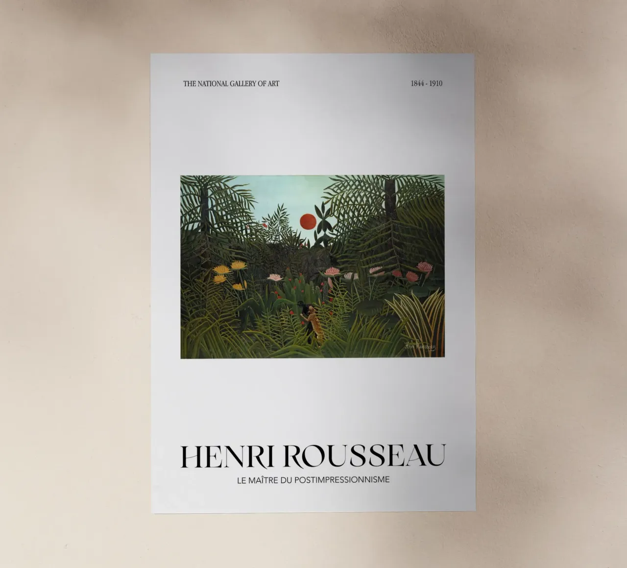 Henri Rousseau Scena di giungla post-impressionista pellicola backlit da NorwesClub