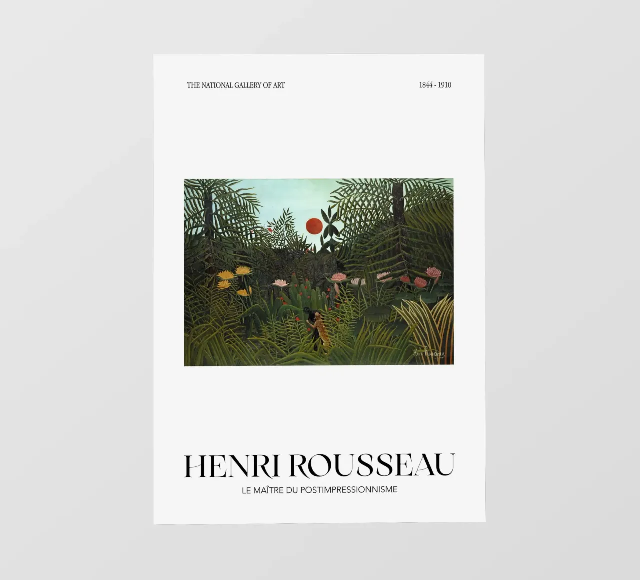 Henri Rousseau Scena di giungla post-impressionista pellicola backlit da NorwesClub