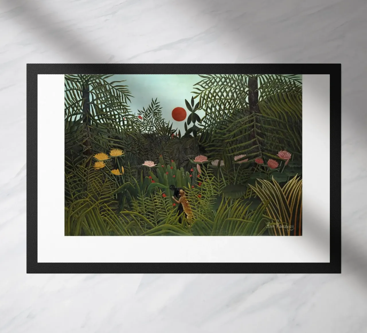 Henri Rousseau Post-Impressionist Jungle Scene doormat by NorwesClub