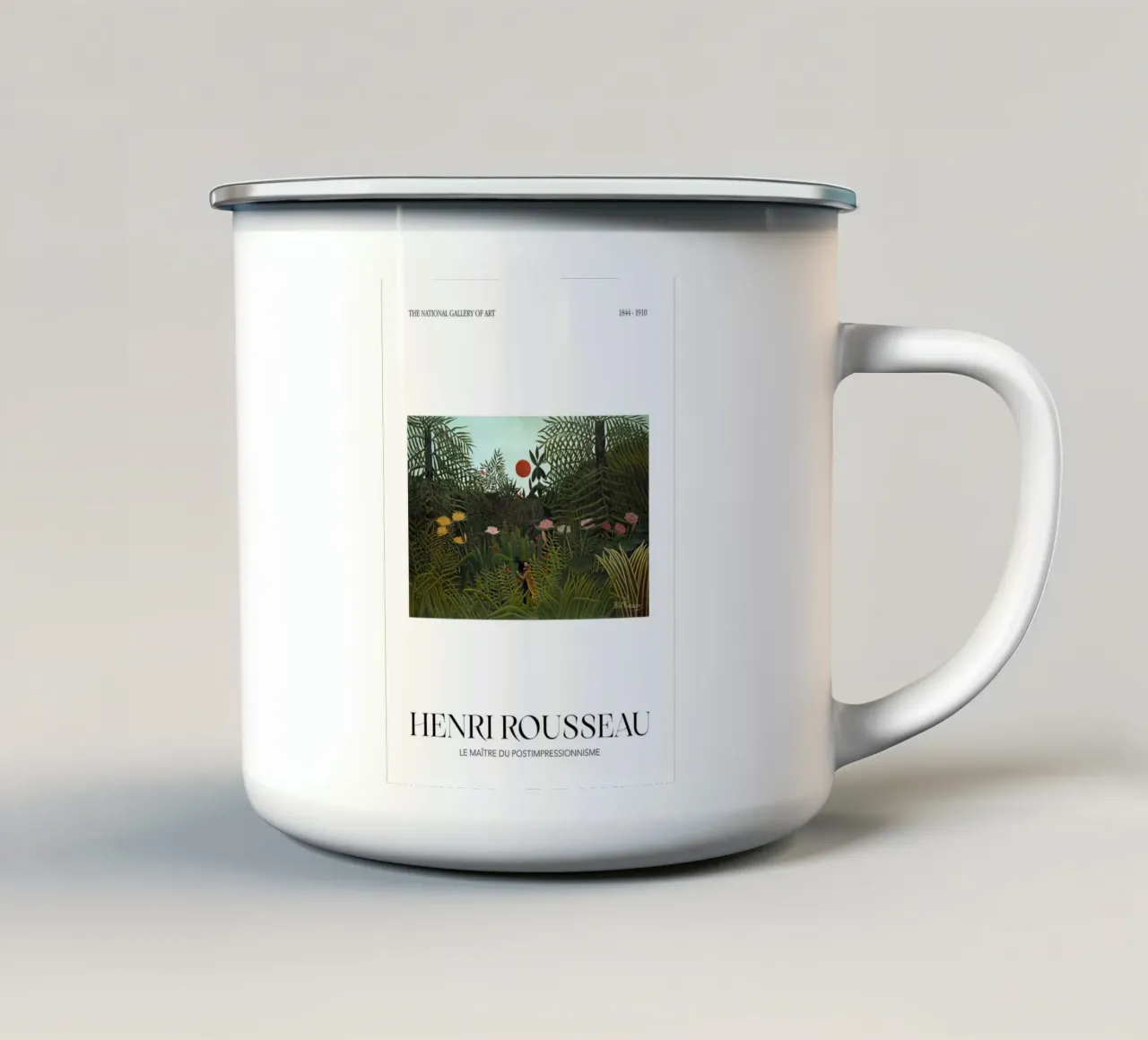 Henri Rousseau Scena di giungla post-impressionista tazza in smalto da NorwesClub