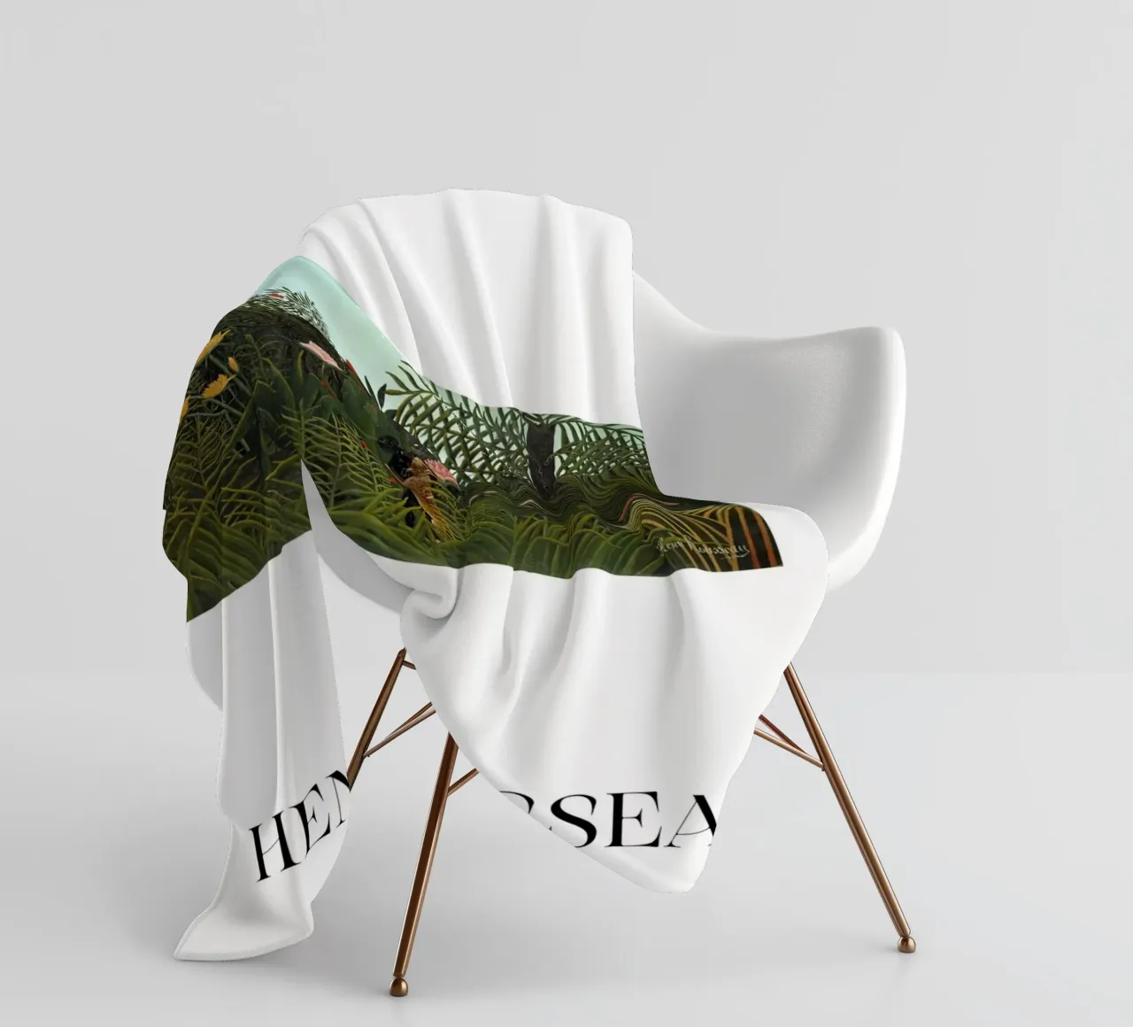 Henri Rousseau Scena di giungla post-impressionista coperta in pile da NorwesClub